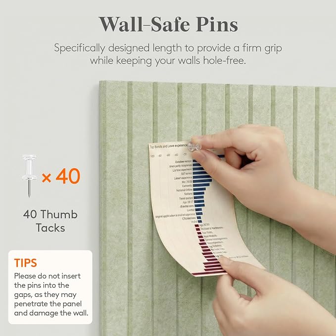 Lifewit Felt Slatted Bulletin Board, 9 Pack Self-Adhesive Panel, Cork Board - Image 7