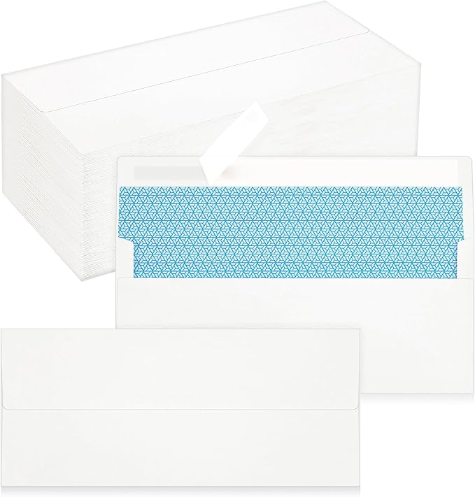 200 Pack #10 Business Envelopes, Self Seal Standard White Envelopes by QIKSION