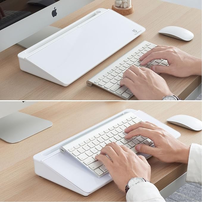 TSJ OFFICE Small Desktop Whiteboard -Glass Dry Erase Board Computer Keyboard - Image 7