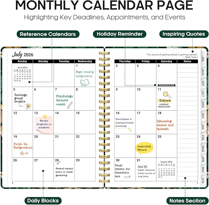 Planner 2026-2027, Academic Year Monthly and Weekly Calendar Planner, Jul 2026 - Image 2