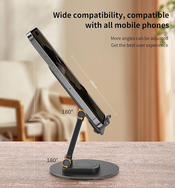 360° Rotating Cell Phone Stand for Desk, Adjustable & Foldable Phone Holder - Image 5