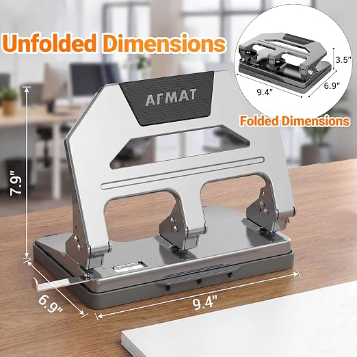 AFMAT Heavy Duty 3 Hole Punch, 40-Sheet Three Hole Puncher - Image 7