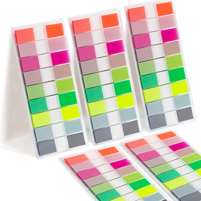 Golcellia Sticky Notes Tabs 900 Pieces Transparent Sticky Tabs, 0.47 Inch Book by Golcellia