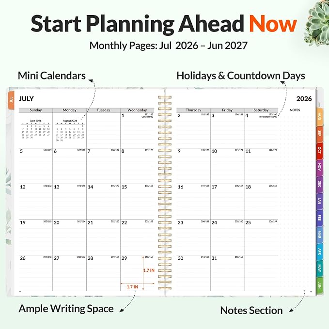 SUNEE Academic Planner 2026-2027 – Weekly & Monthly Planner, July 2026 to June - Image 3