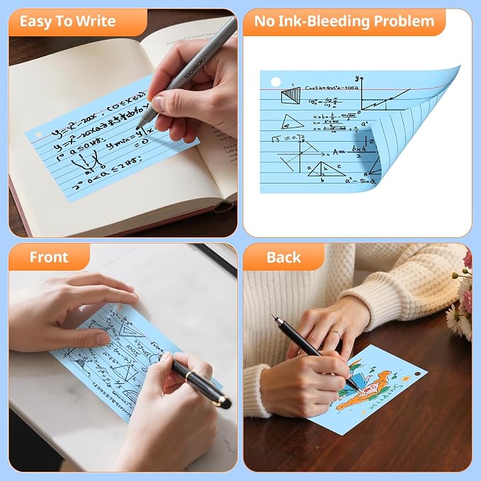 Index Cards 3x5 Inches, Punched Lined Study Card Ruled Flashcards Notecards - Image 3
