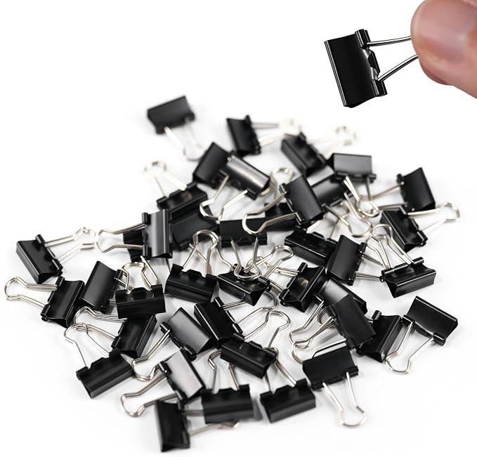 Ykimok 40Pcs Mini Binder Clips, 5/8 inch, Paper Clamps Micro Size by Ykimokdailynecessities