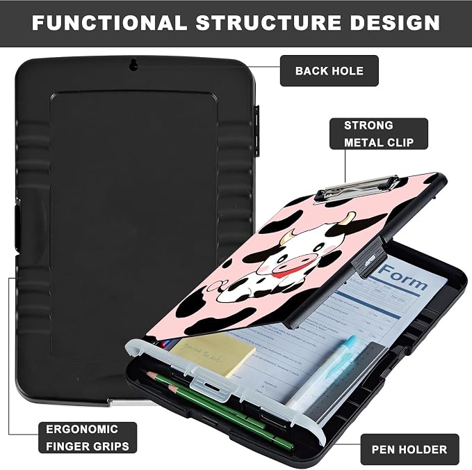 Clipboard with Storage, Storage Clipboard with Pen Holder, Heavy Duty Plastic - Image 6