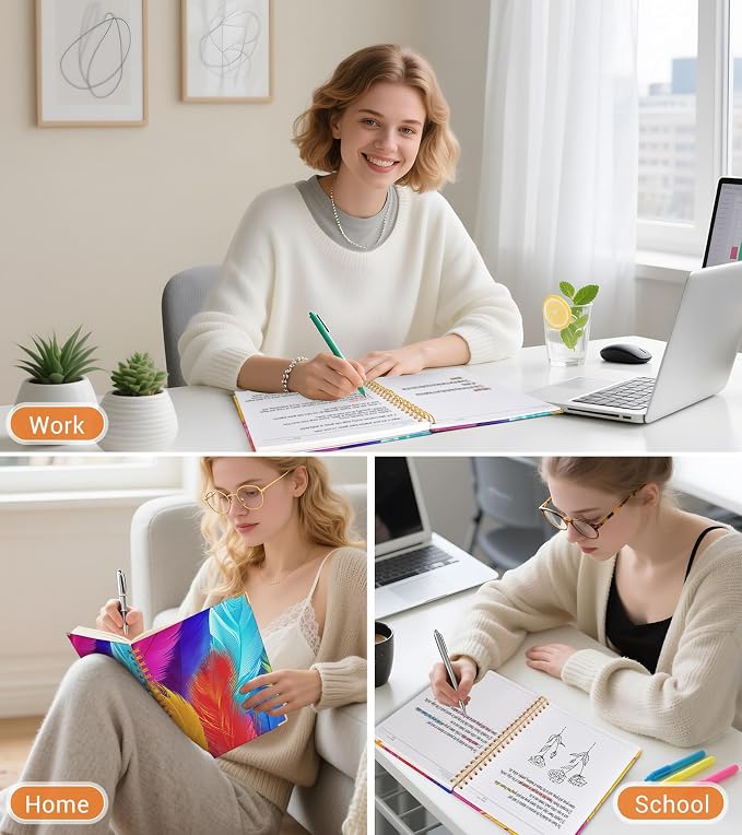 Lined Spiral Notebook Journal for Women, 150 Pages Cute Notebooks 5.75” x 8.38” - Image 7