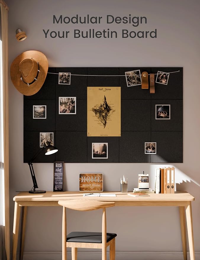 Fluxynara Large Felt Bulletin Board Large 48" x 36" Cork Board Alternative-12 - Image 5