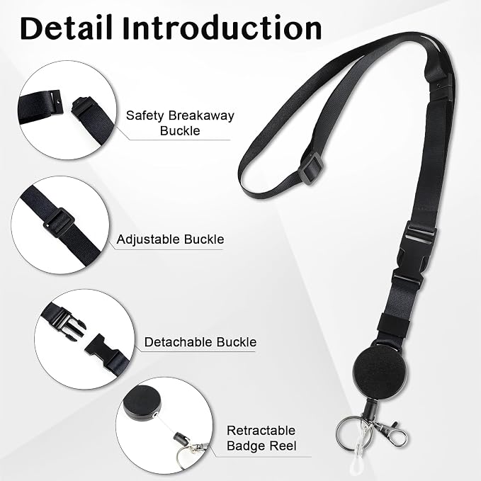 DELSWIN Badge Holder with Retractable Lanyard, PU Leather ID Badge Card Holder - Image 4