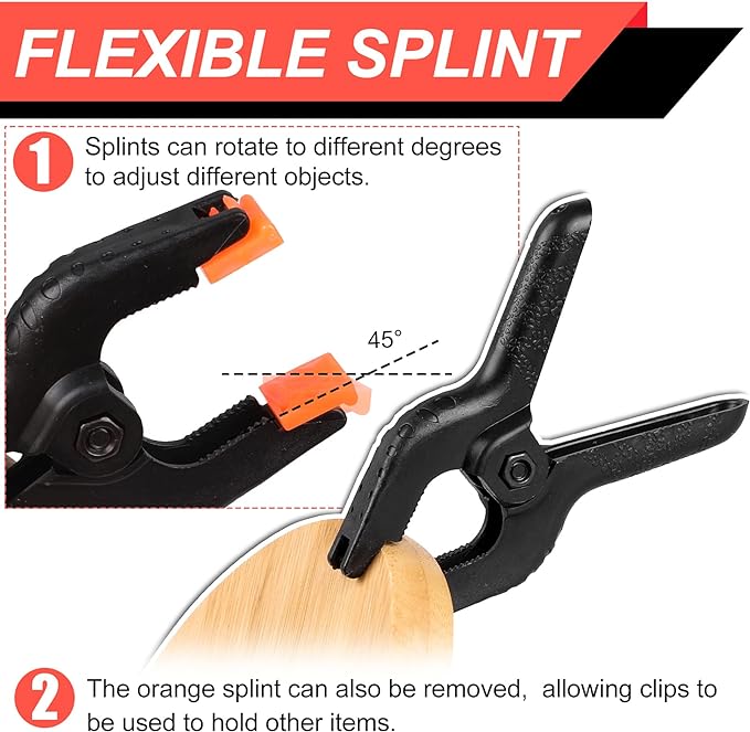8 Pack Spring Clamps, 4.5inch Plastic Clips, Small Backdrop Clips, Clamps Heavy - Image 4