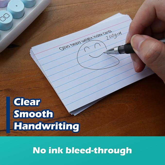 Index Cards 3x5 Lined Ruled Flash Note Cards 3" x 5", 200 GSM Heavy Weight - Image 5