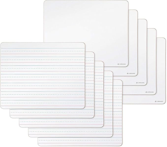 U Brands Dry Erase Lapboards, 10 Pack, Double-Sided Small Whiteboards by UBrands