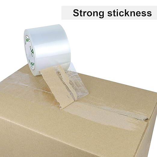 BOMEI PACK 3 inch Wide Heavy Duty Packing Tape, 2.4 Mil 3.0 Inch x 60 Yards, 12 Refills Rolls Clear Box Tape for Moving, Shipping, Mailing and Packaging-DeskLoop Office