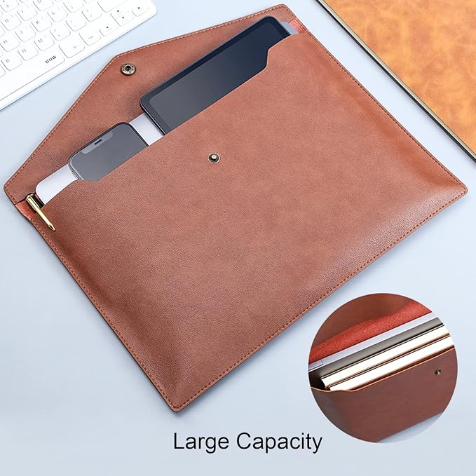 VANRA 1 Piece PU Leather File Folders A4 Document Holder File Envelope - Image 5