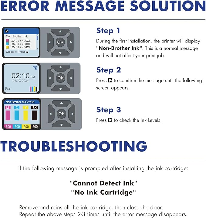 Cool Toner LC406XL LC406 Ink Cartridges for Brother Printer MFC-J4335DW MFC-J5855DW LC 406 XL for MFC-J6555DW MFC-J4535DW MFC-J6955DW MFC-J4345DW MFC-J5955DW HL-JF1 5 Pack-2Black Cyan Magenta Yellow-DeskLoop Office