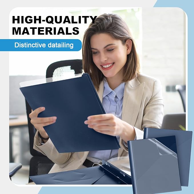 Teling Clear Report Cover with 3 Prongs, Plastic Report Presentation Folders 90 - Image 5