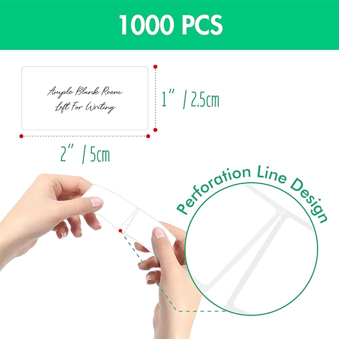 1000 Removable Food Labels, Water/Oil/Tear Resistant Blank Stickers - Image 2
