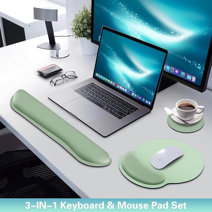 Mouse Pad with Wrist Rest Set, 3-in-1 Wrist Support Mousepad Set, Gaming Mat - Image 2