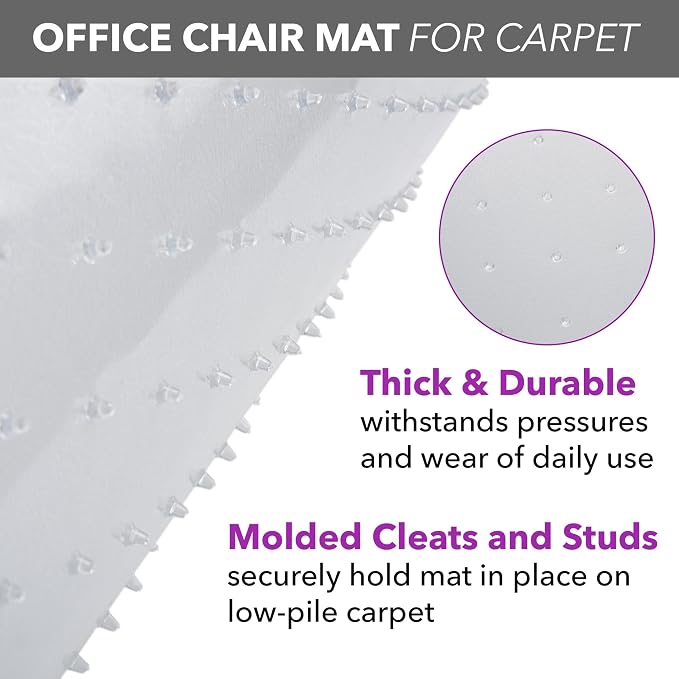 HON Office Chair Mat for Carpet, Heavy Duty Vinyl Floor Protector for Low Pile - Image 5