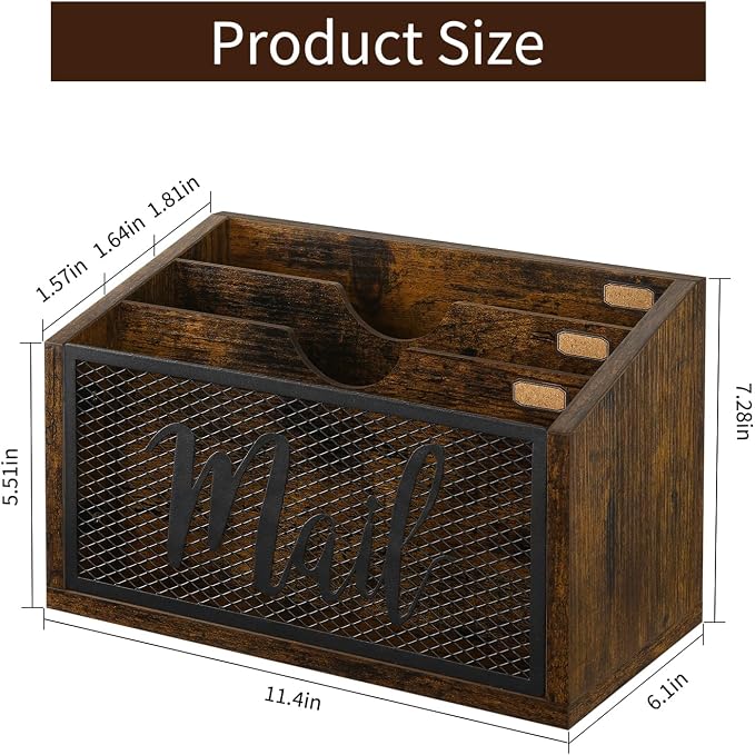 YINMIT Mail Organizer Countertop, Mail Holder, Mail Sorter - Image 4