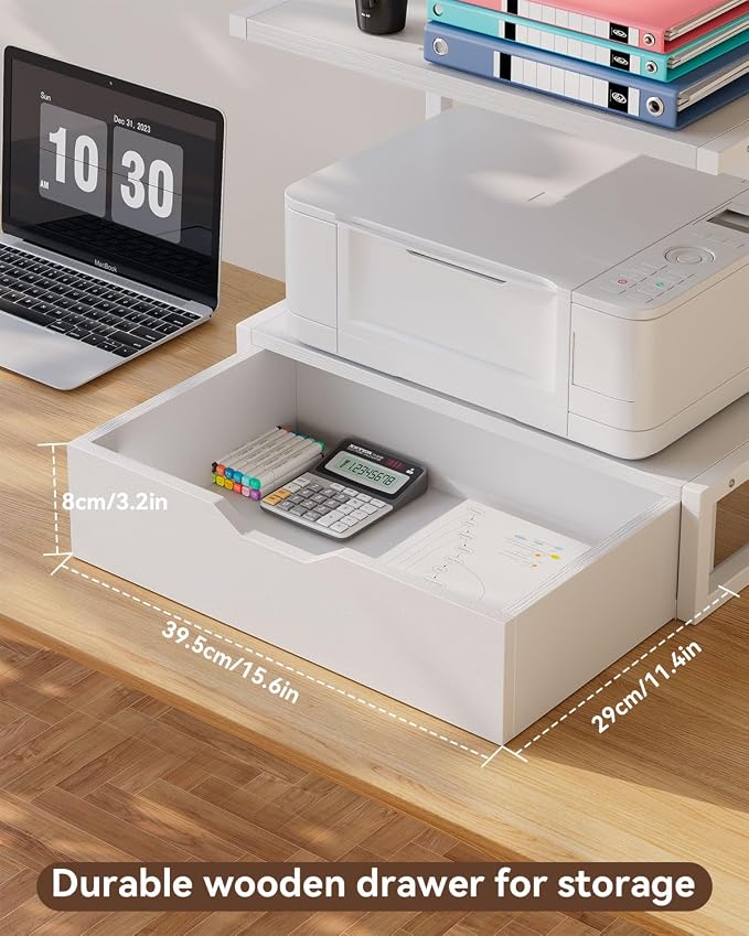 IBUYKE 2 Tier Desktop Printer Stand, Printer Table - Image 4