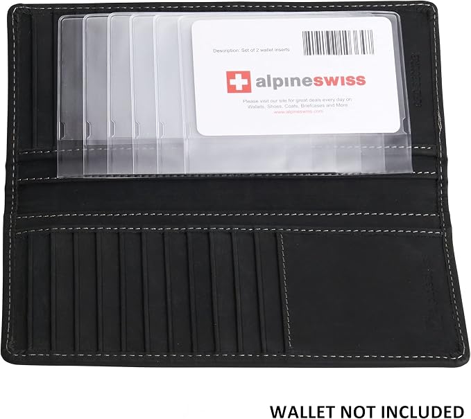 Alpine Swiss Set of 2 Checkbook Plastic Insert 6 Page Card Holder Picture Window - Image 3