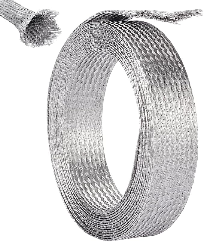 UNICRAFTALE 1" Wide Stainless Steel Braided Sleeving Braid Cable Wire Shielding by UNICRAFTALE