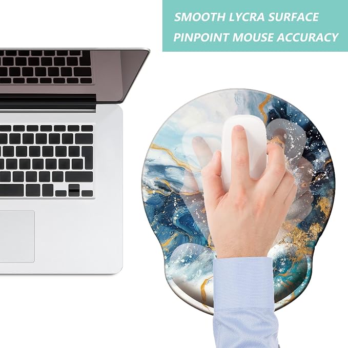 Mouse Pad with Wrist Support, Ergonomic Mouse Pad with Memory Foam Wrist Rest - Image 7