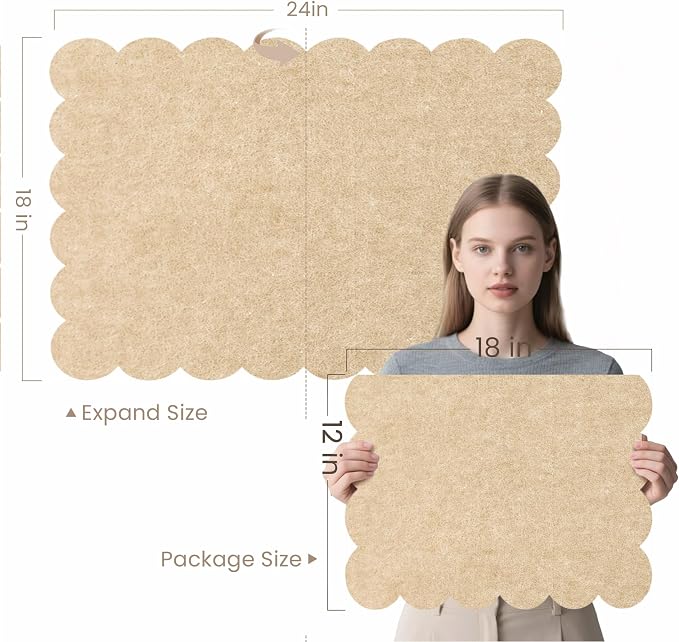 Lightomorrow Scalloped Bulletin Board, 24 x 18 Inches Felt Pin Board - Image 3