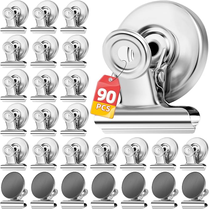 VNDUEEY 90 Pack Fridge Magnets Refrigerator Magnets, Strong Magnetic Clips by VNDUEEY