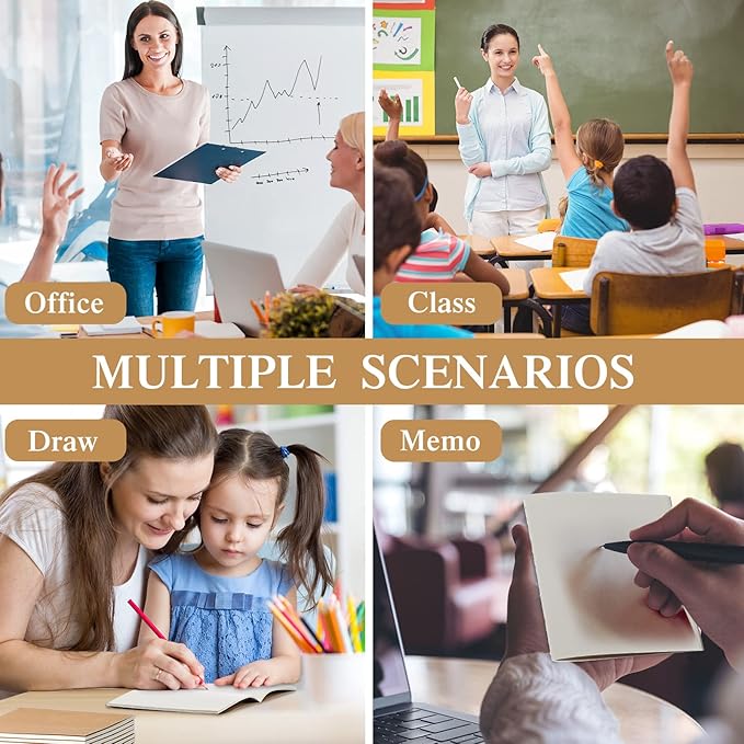 100 Pieces Mini Blank Notebook Bulk Set Small Kraft Paper Unlined Journals Pocket Journal for Kids Drawing Sketchbook Office Supplies 4 x 4 inch Small Sketchbooks with 24 Sheets (Blank Style)-DeskLoop Office