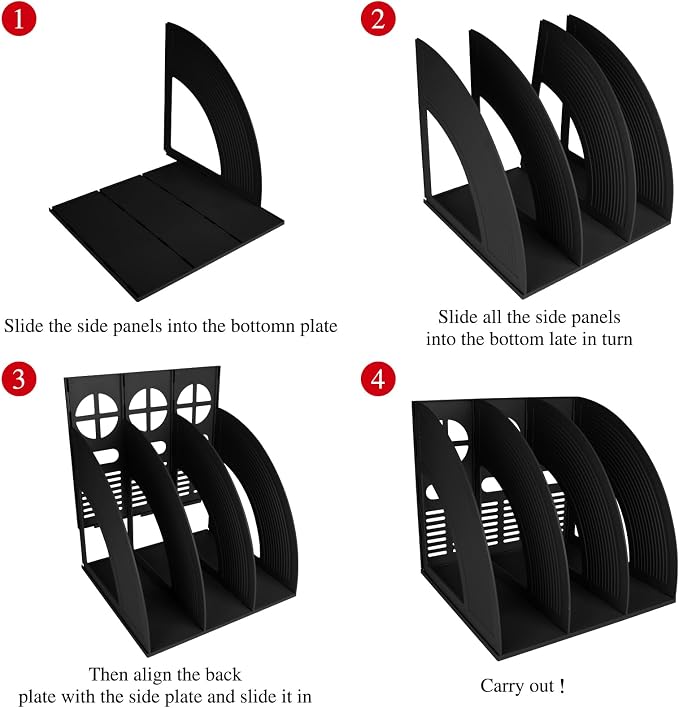 SAYEEC 2Pcs Magazine Holder Plastic File Sorter Binder Holder - Image 7