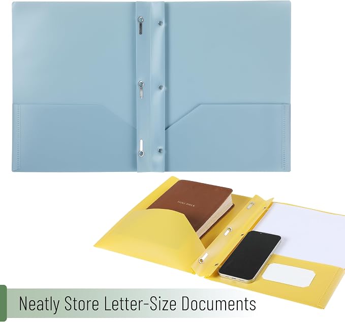Mr. Pen- Plastic Folders with Pockets and Prongs, 5 Pack, Letter Size | - Image 7