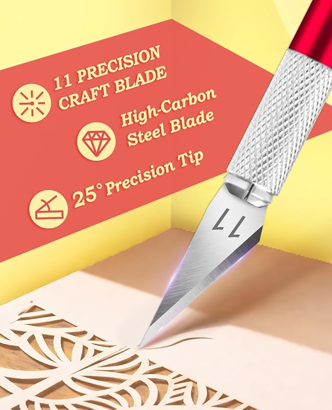 DIYSELF Craft Knife with 10 Extra #11 Blades, Precision Hobby Knife Set with - Image 3