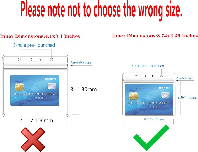 15 Packs Extra Thick Horizontal ID Card Name Tag Badge Holder - Image 3