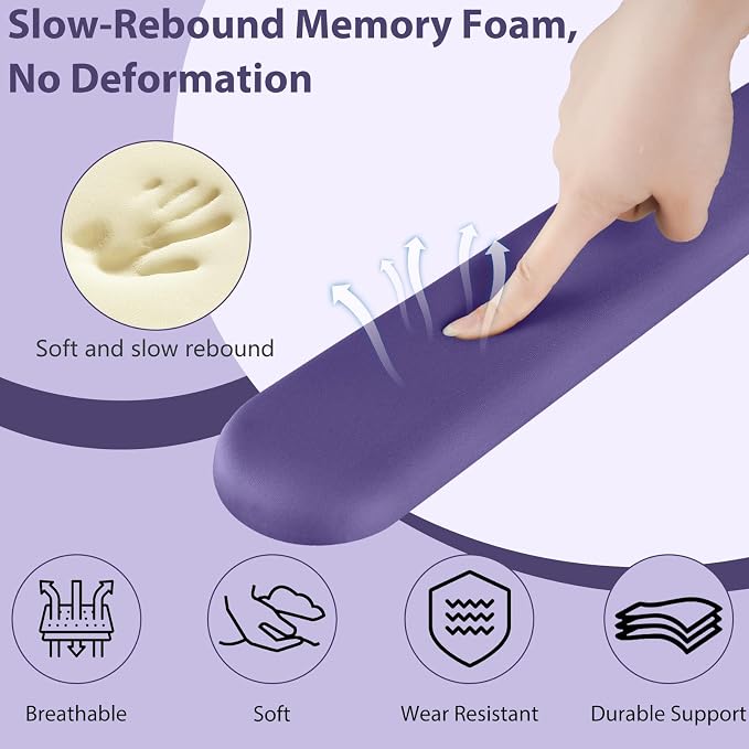 Sushret Mouse Pad and Keyboard Wrist Rest, 3-in-1 Gel Memory Foam Ergonomic - Image 4