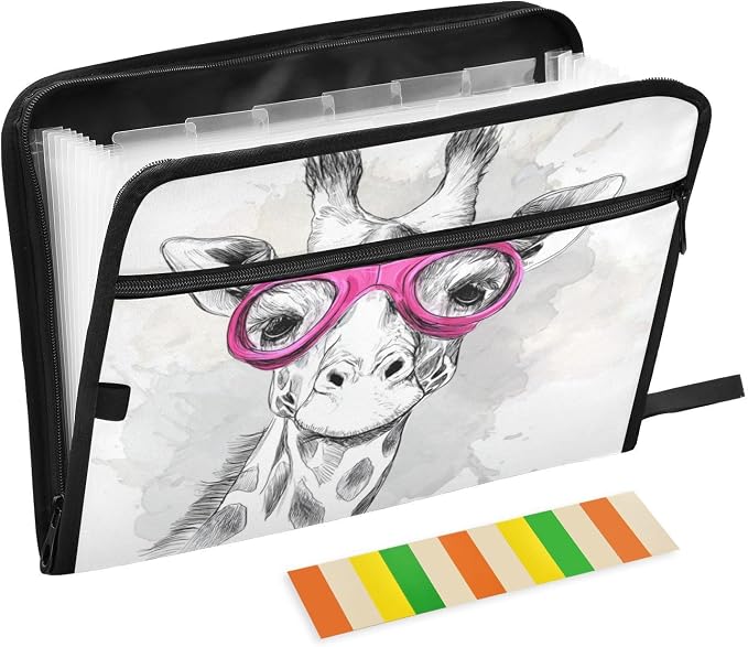 Giraffe with Goggles Accordion File Organizer Expanding Document Folder with 13 by Unknown