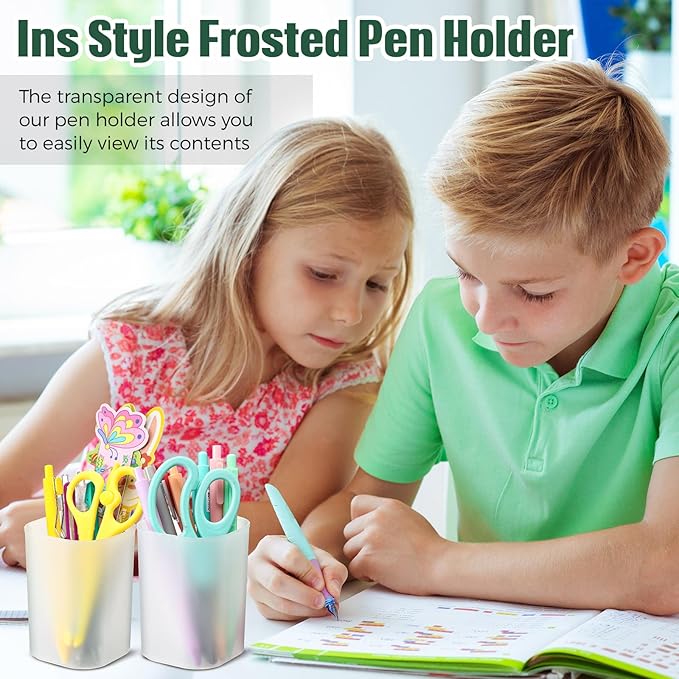30 Pack Pen Holder Pen Cups for Desk Organizers and Storage Stationery Plastic - Image 5