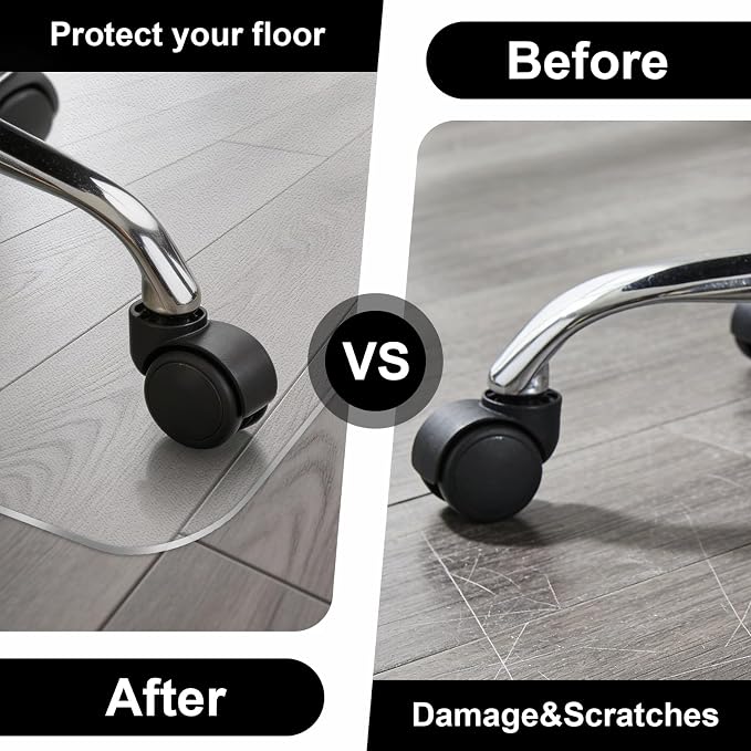 Clear Chair Mat for Hard Floor, Convex | Durable Thick PVC, Anti-slip Grip - Image 5