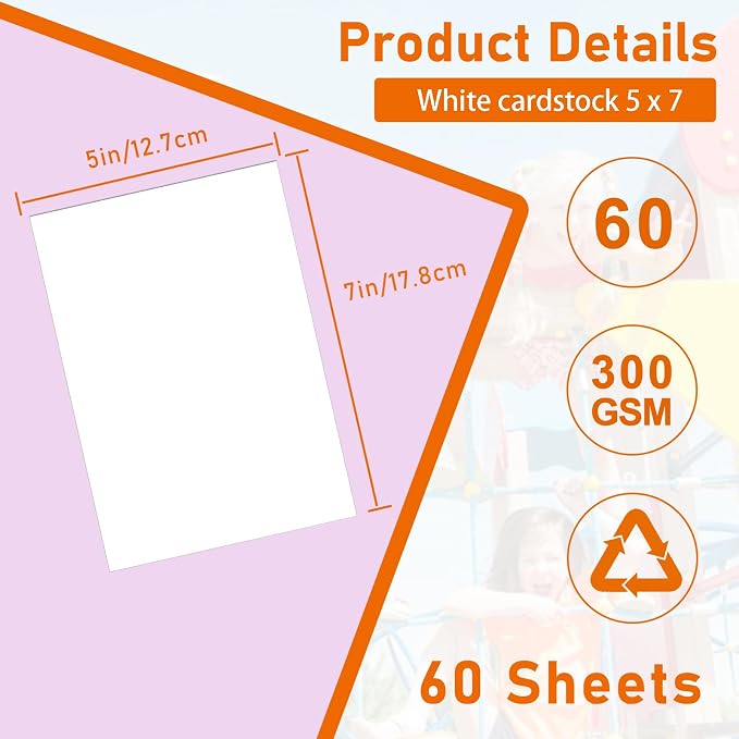 Guakicae 60 Sheets White Cardstock 5 x 7 Thick Paper, 300gsm/110lb Heavyweight - Image 2