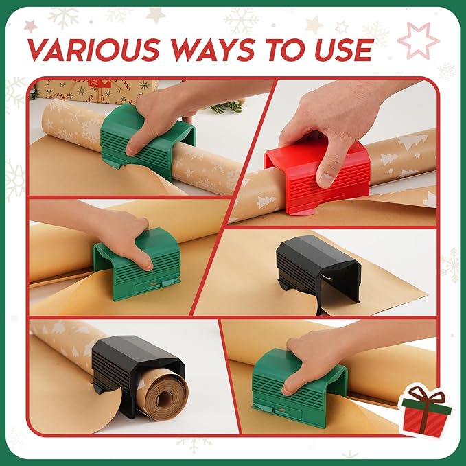 2PC Wrapping Paper Cutter Christmas Paper Roll Cutters Paper Cutter Slider Tool - Image 5