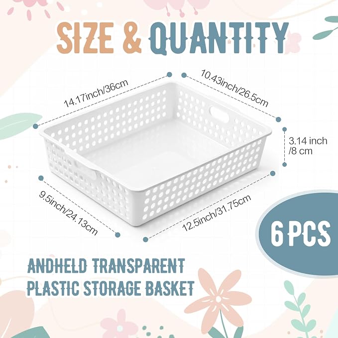 Geetery 6 Pack Classroom Storage Baskets - Image 2