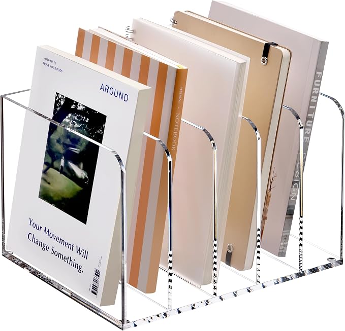 YUXUN Acrylic Magazine Holder, Book Storage-Office/Home/Classroom Organization by AcrylicBusinessCardHold