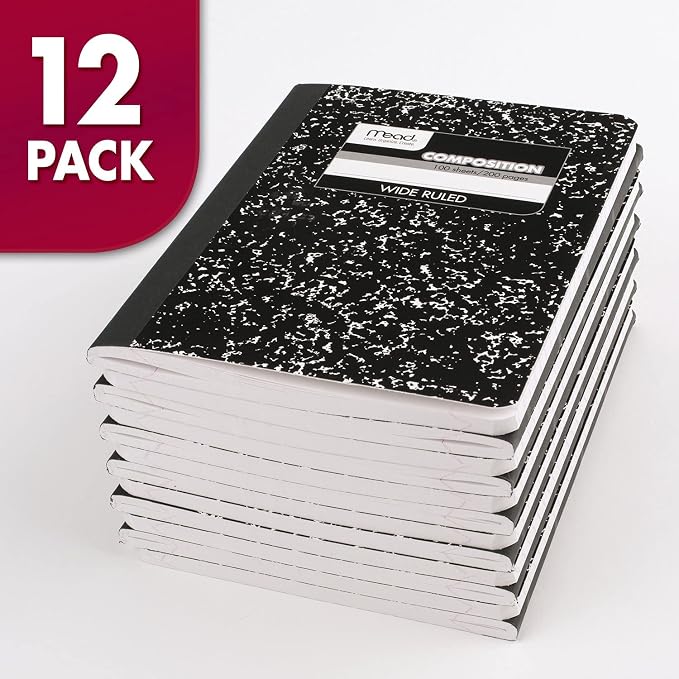 Mead Composition Notebook, Wide Ruled Paper, 7.5" x 9.75", 100 Sheets, 12 Pack - Image 8