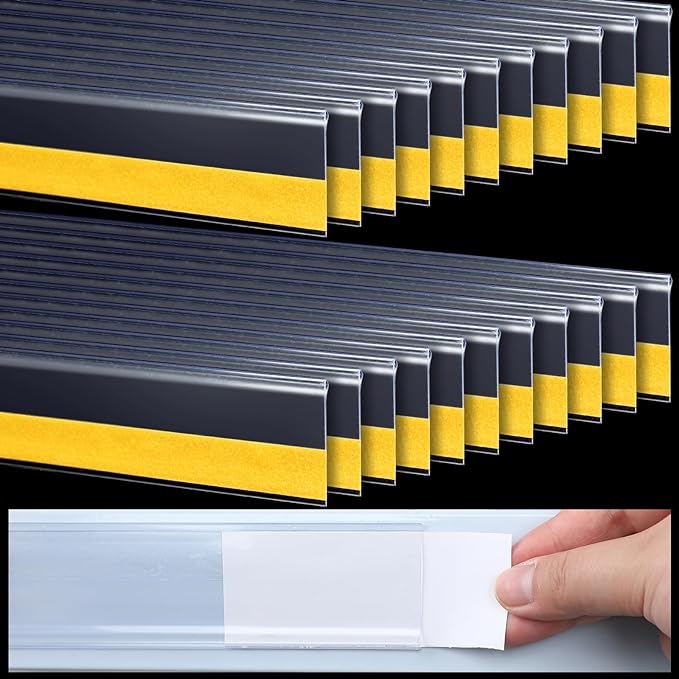 Fainne 50 Pcs Shelf Label Strips 1.5''H x 48''L Self Adhesive Shelf Label by Fainne