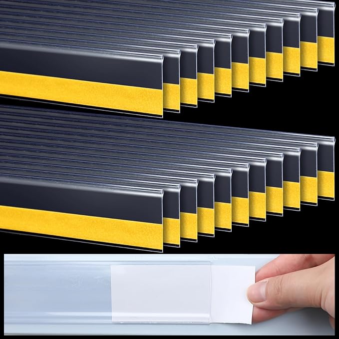 Fainne 50 Pcs Shelf Label Strips 1.25''H x 48 L Self Adhesive Shelf Label by Fainne