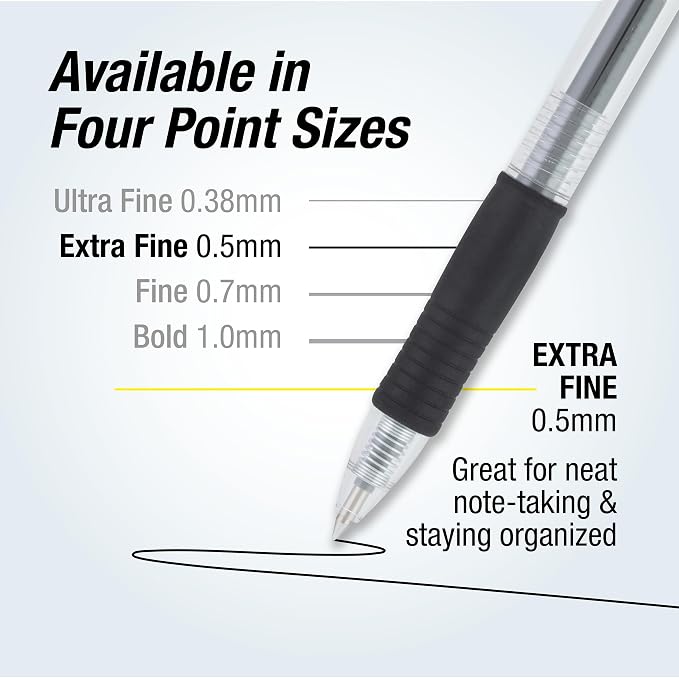 Pilot G2 Premium Gel Roller Pens, Extra Fine Point 0.5 mm, Gel Pens Black - Image 4