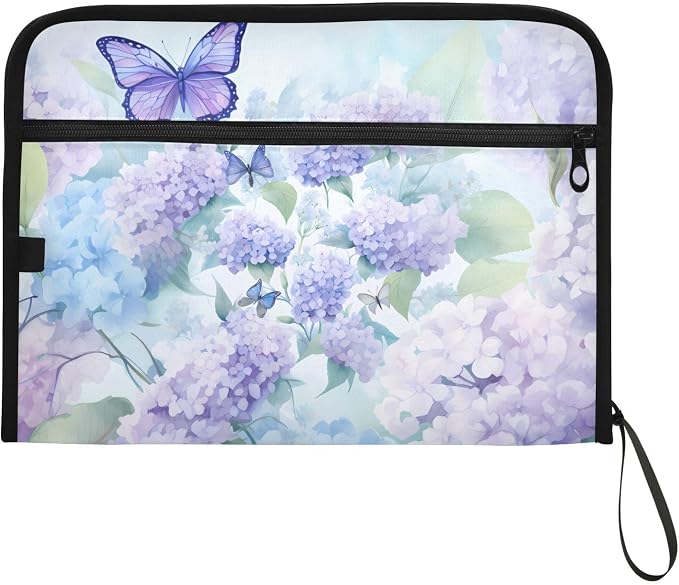 Expanding File Folder Purple Hydrangea Flower Butterfly Accordion File - Image 7