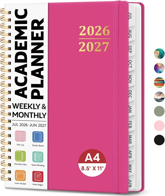 8.5" x 11" Academic Planner 2026-2027, Weekly & Monthly Calendar Planner Book by JEJEGO